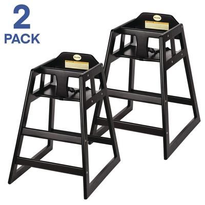Alpine Industries Wooden Stackable High Chair, Supports Up to 50 lbs, 29.02" h, Espresso, 2/Pack (ALHALP41202ESP)