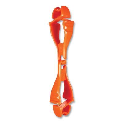 Ergodyne 19718BULK Squids 3400 Glove Clip Holder with Dual Clips, 1 x 1 x 6.5, Acetal Copolymer, Orange, 100/Carton, Ships in 1-3 Business Days - Case