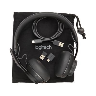 Logitech 981000858 Zone Wireless Plus-MSFT Binaural Over-the-Head Headset, Black LOG981000858
