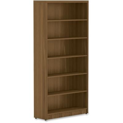 Lorell 34315 Top 1-1/2", Bookshelf 12-1/2" x 36" x 74", Walnut LLR34315