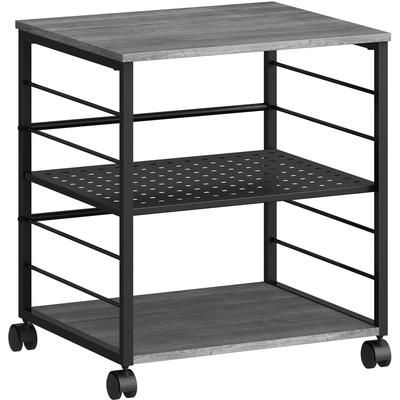 Lorell 60263 Underdesk Mobile Machine Stand - 200 lb Load Capacity - 13.3", x 18.8" x 15.3" Depth - Desk - Powder Coated - Metal, Laminate, Polyvinyl