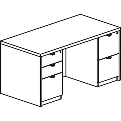 Lorell PD3060DPGE Prominence 2.0 Gray Elm Laminate Desk Unit - 60" x 30" x 29" , 1" Top, 0.1" Edge - 5 x File Drawer LLRPD3060DPGE