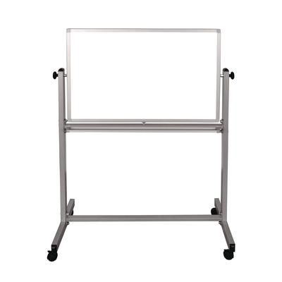 Luxor Mobile Magnetic Whiteboard, 36" x 24", White Surface, Silver Aluminum Frame (LXOMB3624WW)