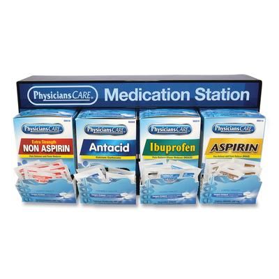 Physicians Care 90780 Medication Station, Aspirin, Ibuprofen, Non Aspirin Pain Reliever, Antacid ACM90780