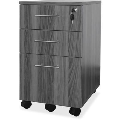 Safco MNBBFLGS Mobile Pedestal, B/B/F, 18" x 15-1/2" x 26-3/4", Gray Steel MLNMNBBFLGS