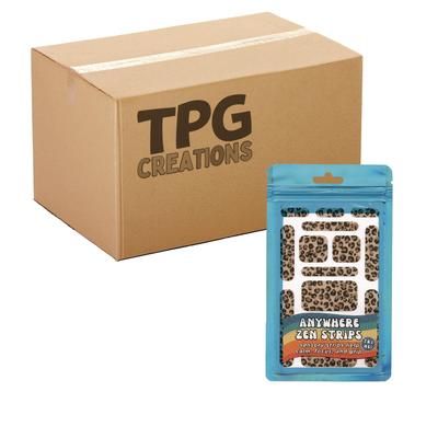 TPG Creations Anywhere Zen Strips, Sandy Cheetah Print, Assorted Colors, 13/Set, 24 Sets/Carton (TPG88524)