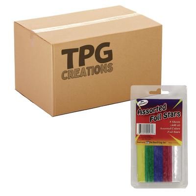 TPG Creations Foil Star Stickers, Assorted Colors, 55/Sheet, 8 Sheets/Pack, 72 Packs/Carton (TPG46172)