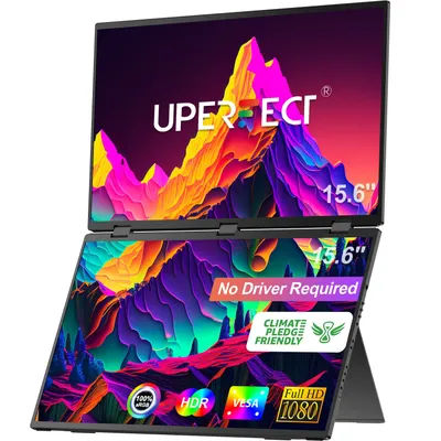 UPERFECT Delta 15.6"Dual Monitor Portable Gaming Triple Pc Display Laptop Screen 1080P HDR Folding Adjust For Phone Game Console