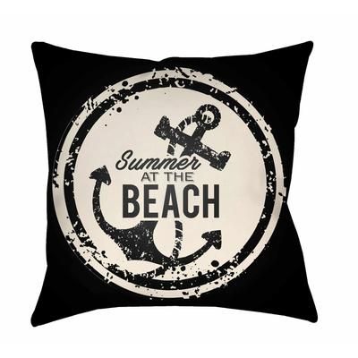 Woodcrest 16" Square Coastal Pillow plush Off White/Onyx Black/Smoke/Gray/Dark Gray/Pearl/Jet Black Outdoor Throw Pillow - Boutique Rugs