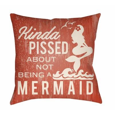 Indang 16" Square Coastal Pillow plush Off White/Dark Coral/Medium Brown/Cloud Gray/Camel/Pearl/Clay/Brick Red/Garnet/Camel/Dark Brown Outdoor Throw Pillow - Boutique Rugs