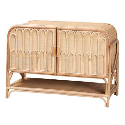 Gitano Bohemian Natural Rattan 2-Door Storage Cabinet by Brylane Home in Natural