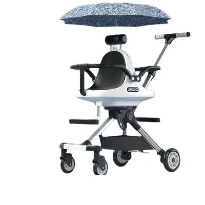 Double Baby Stroller Trolley Car Portable Folding Stroller Two Kids Child Trolley Pushchair Baby Light Stroller with Parasol