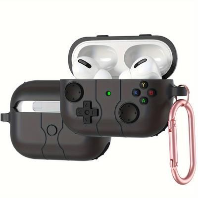 TEMU Style 3d Silicone Case For Airpods 4/pro 2nd Gen & For Galaxy Buds3 /3pro - Shockproof Protective Cover -con Controller Skins, Wireless Charging Compatible, Black