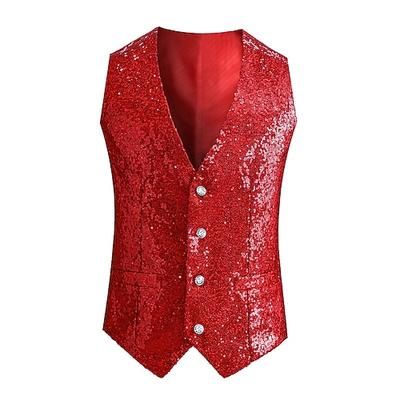 Disco Anni '80 Gilet Disco Paillettes Costume Per uomo Costume di Carnevale Mascherata Club Feste Performance Adulti Gilet