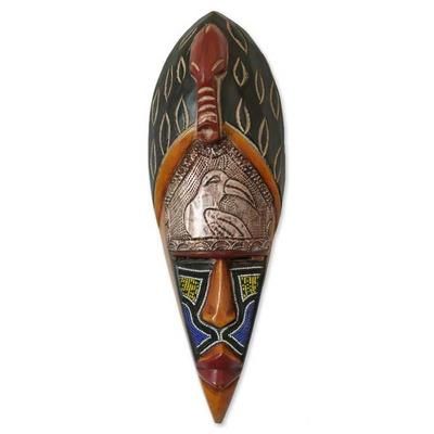 Ghanaian wood mask, 'Timeless Protector'