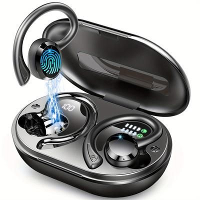 TEMU Q38 Wireless Earplugs, Sports Wireless 5.3 Earphones With Earplugs, In Ear Earphones, Dual Led Display Screen, 48h Playback Time, Running