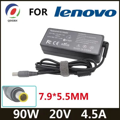 Adaptateur secteur pour ordinateur portable Lenovo, chargeur pour ordinateur portable, 20V, 4,5 A, 90W, 7.9x5.5mm, 8 broches, T6, R6, Z6, X6, X200, X300, 3000, C100, T60, E125, Eturquoise, E530, E4