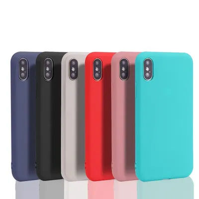Candy Color Cover Case For iphone X XR XS XS Max Simple Solid Color Ultrathin Soft TPU case