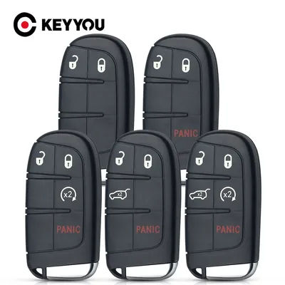 KEYYOU 2/3/4/5BTN coque de clé intelligente de voiture pour Jeep Grand Cherokee Dodge Ram 1500 chargeur de voyage Dart Challenger Durango