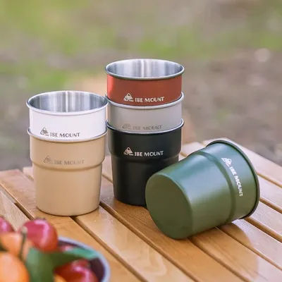ISE MOUNT Outdoor 304 stainless steel swallow cup camping beer cup for camping beverage with storage bag