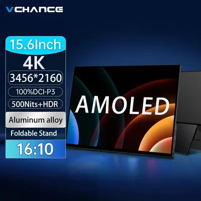 VCHANCE 15.6 Inch 4K Portable Monitor 3456*2160p 100%DCI-P3 500Nits Office Display for PC Laptop Phone XBox Switch Macbook
