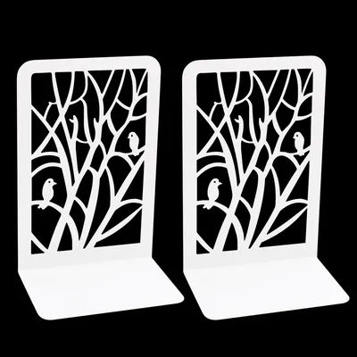 Black Bird on a Branch Desktop Bookends Office Desktop Organizer Book Home Bookend Iron Book Ends Holder Stand Shelf Book rack