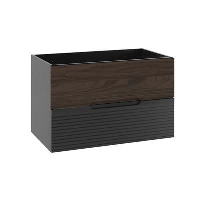 Mobile bagno senza lavabo effetto legno nero e marrone 80cm