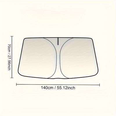 TEMU Portable Car Windshield Sunshade - Thermal Front Window Shade For Interior Accessories, Fits Most Vehicles