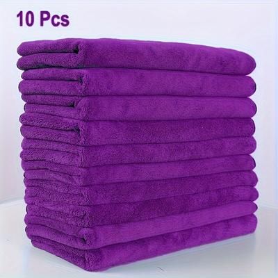 TEMU Liuzixuan 10-pack Microfiber Towels For Car Washing - Super Soft, Quick-drying, Lightweight, Absorbent Polyester & Polyamide , Ideal For Auto Detailing