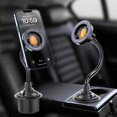 TEMU Car Cup Holder Magnetic Mobile Phone Bracket, One-hand Operation Width, Suitable For Most Car Water Cup Bases