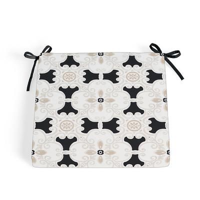 21" X 19" Replacement Seat Cushion - Knife-Edge, Knife-Edge/Medallion Black - Grandin Road
