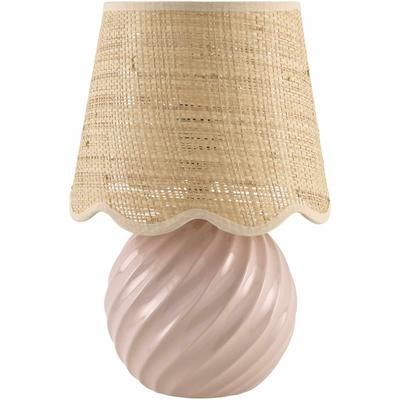 Coyahualco 13"H x 8"W x 8"D Traditional Pink/Beige/Clear/Translucent Table Lamp - Boutique Rugs