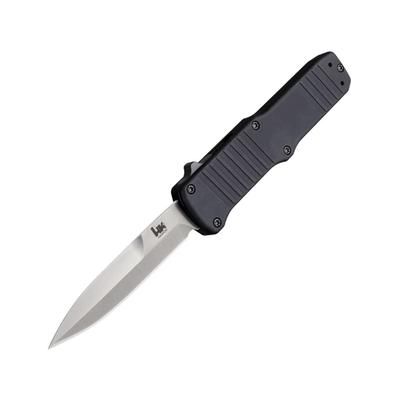 Heckler & Koch Auto Hadron Out The-Front Automatic Folding Knives 3.38in 154CM Stainless Blade Bayonet Blade Black Anodized Aluminum Handle HK54026