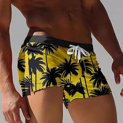 Per uomo Albero di Cocco Piante Tropicali Costumi da bagno Pantaloncini da mare Pantaloncini da Surf Misura del girovita medio Stampa 3D Hawaiano Surf Ferie Spiaggia Coulisse con fodera in rete