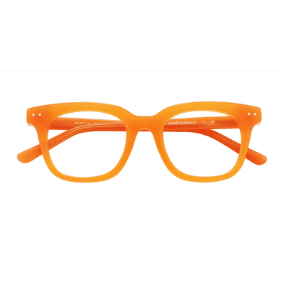 Unisex s square Orange Acetate Prescription eyeglasses - Eyebuydirect s Romy