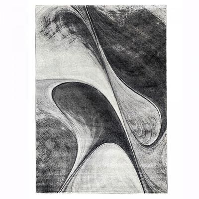 Tappeto da soggiorno tessuto motivo geometrico, grigio 120x170