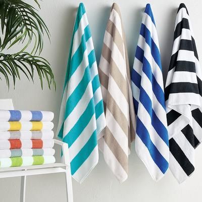 Set of 2 Cabana Stripe Pool & Beach Towel - Lemon, 30" x 64" Pool Towel - Frontgate Resort Collection™