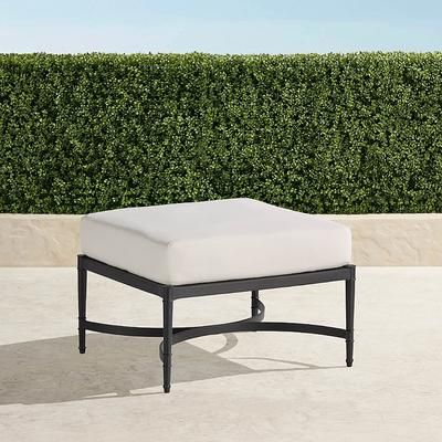 Angelina Ottoman with Cushions in Jet Black Aluminum - Standard, Vista Boucle Air Blue - Frontgate