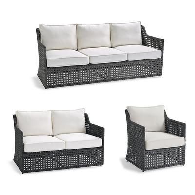 Bowman Seating Replacement Cushions - Lounge Chair, Standard, Rain Resort Stripe Cobalt - Frontgate