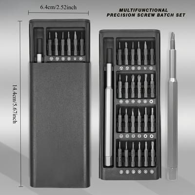 TEMU 25-in-1 Precision Screwdriver Set, Repair Tools For Mobile Phone & Tablet Disassembly, Durable Plastic, Uncharged - With Screw Heads