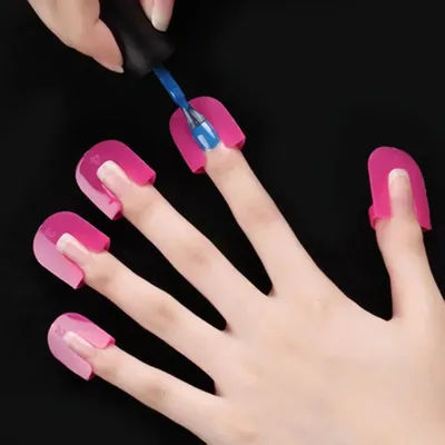 Bouclier de vernis en forme de courbe G, 26 pièces/ensemble, 10 tailles, protection des ongles, couverture des doigts, autocollants français anti-déversement, outils de manucure pour Nail Art