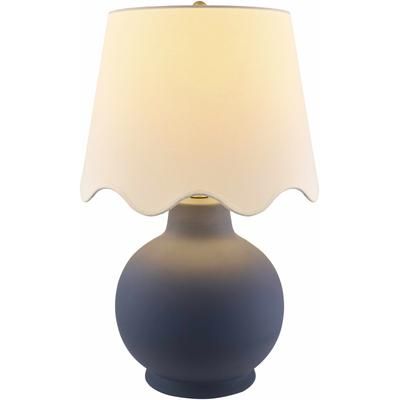 Ranshofen 23"H x 14"W x 14"D Traditional Blue/White/Metallic Gold/Translucent Table Lamp - Boutique Rugs