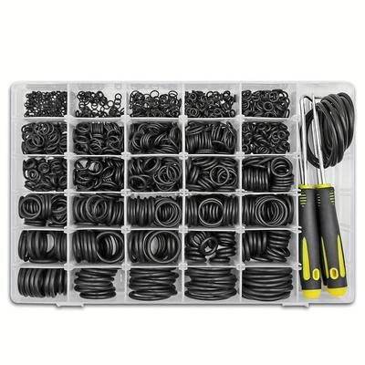 TEMU Newshark 1540pcs O-ring Kit With 4 Screwdrivers - Durable Rubber Gaskets For Pressure Washers, Plumbing & Gas Connections - Oil & Heat Resistant