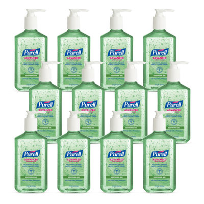 Purell Advanced Hand Sanitizer Soothing Gel, Fresh Scent, 12 Fl Oz Pump Bottle, Case Of 12