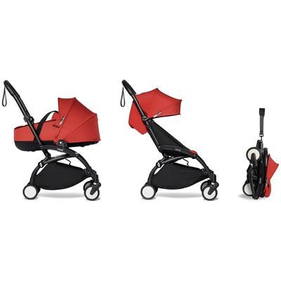 Babyzen YOYO2 Ultra Compact Complete 6+ Stroller with Bassinet - Black/Red