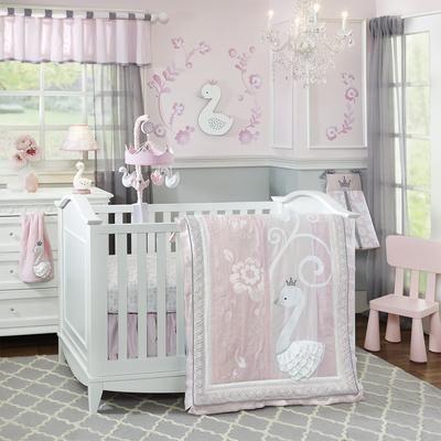 Lambs & Ivy Swan Lake 4 Piece Crib Bedding Set