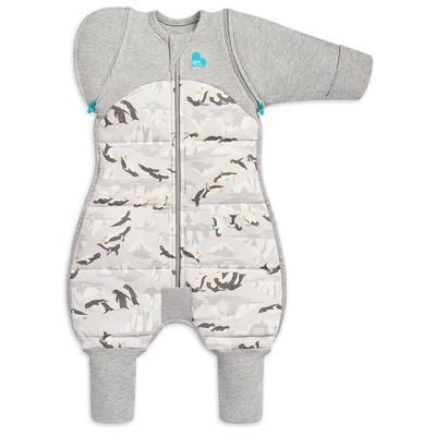 Love To Dream Swaddle UP Transition Suit Quilted Cotton 3.5 TOG, Medium - Penguin Parade Grey