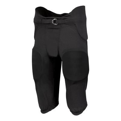 Russell Athletic F25PFW Youth Integrated 7-Piece Pad Football Pant in Black size Medium | Polyester