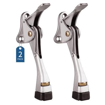 TEMU 1/2/3/4 Pack Heavy Duty Adjustable , 4-inch Aluminum Alloy Door Holder With Rubber Tip, 20-min Fire Rating, Wall Protector, Door Stop Replacement - Chrome Finish
