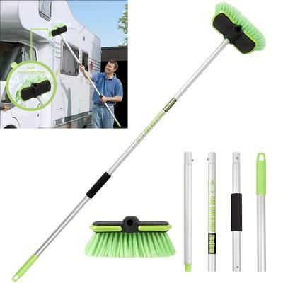 "TEMU 65" 165cm Long Handle Soft Bristle Car Wash Brush, Multi-use For Car Cleaning, Floor Scrubbing, Durable Plastic Material, With Eva Foam Sponge And Aluminum Pole"